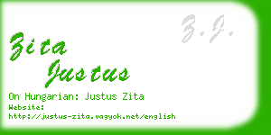 zita justus business card